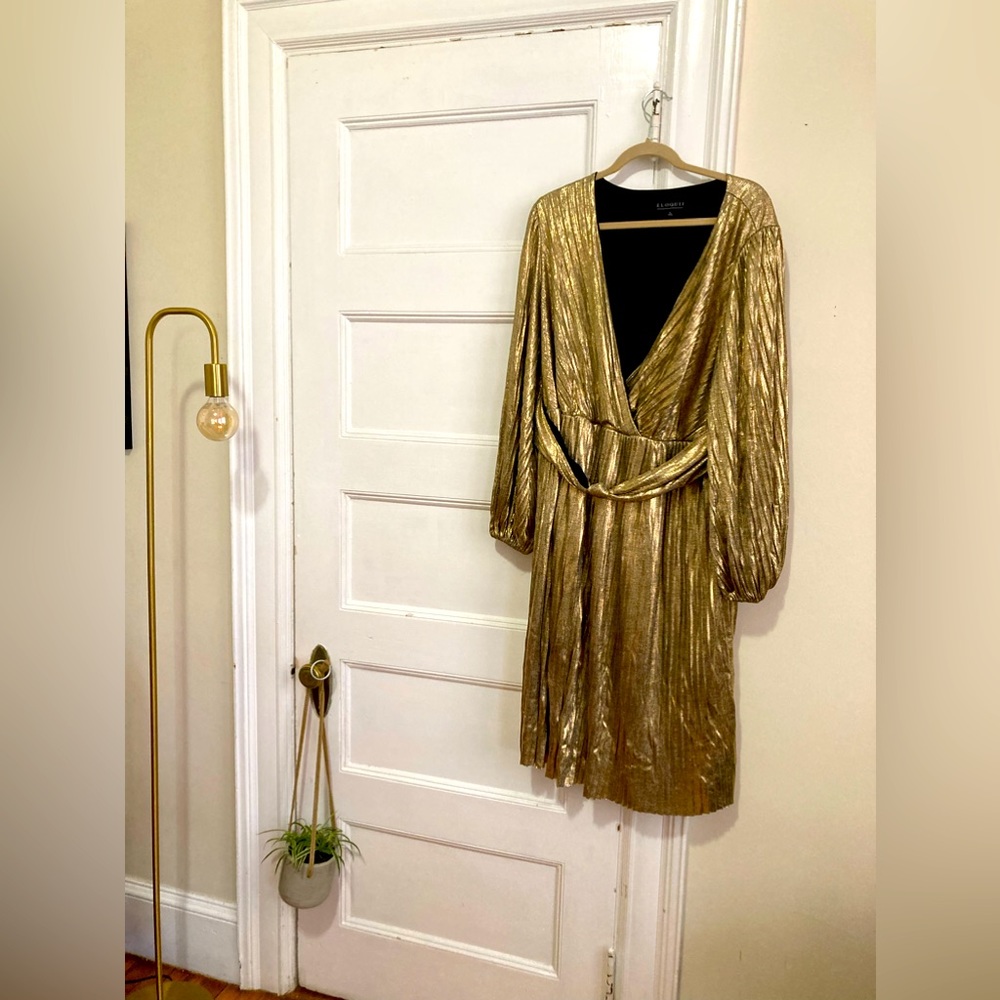 Eloquii Metallic wrap dress